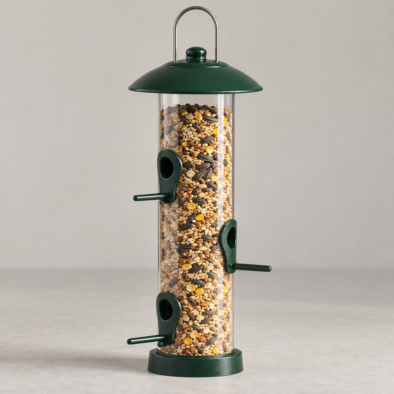 Three-port seed feeder
